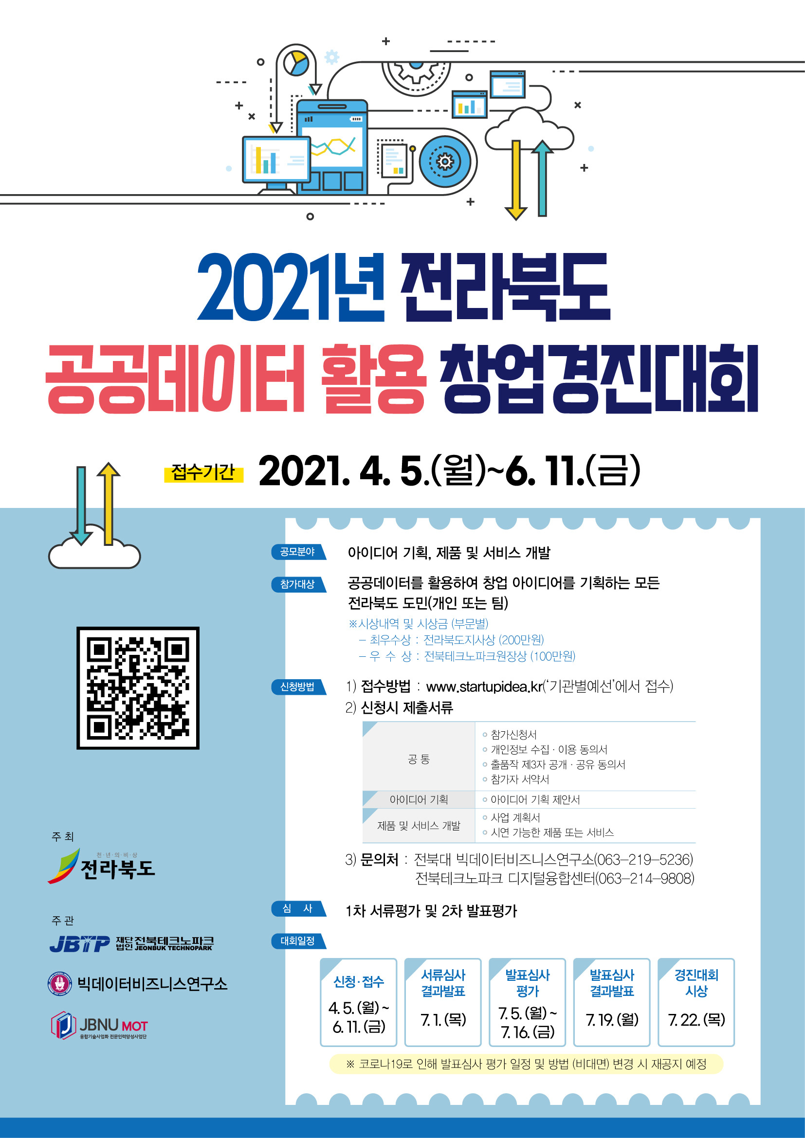 2021년 전라북도공공데이터활용 창업경진대회 홍보포스터